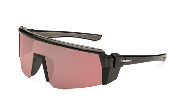 BOMBER SMOKE Bomb Safety - Polarized Rose Gold Pink Mirror Black
